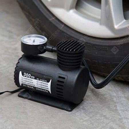 Compact 12V 300 PSI Portable Car Tire Inflator Electric Air Compressor Pump